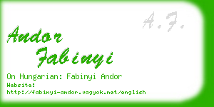 andor fabinyi business card